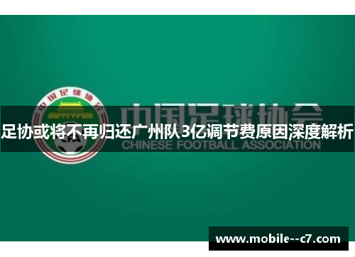 足协或将不再归还广州队3亿调节费原因深度解析