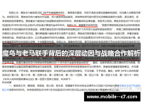 魔鸟与老马联手背后的深层动因与战略合作解析