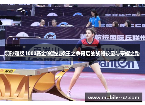 羽球超级1000赛金徐激战梁王之争背后的战略较量与荣耀之路